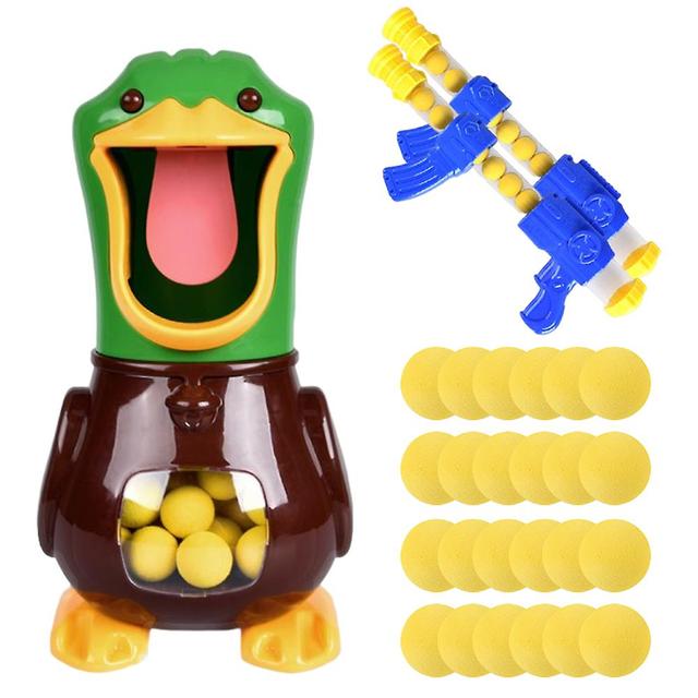 Hungry Ducks Shooting Toy Set Air-powered Soft Ball Ducks Shooting Toys For Kids 24 Balls No Scoring on Productcaster.