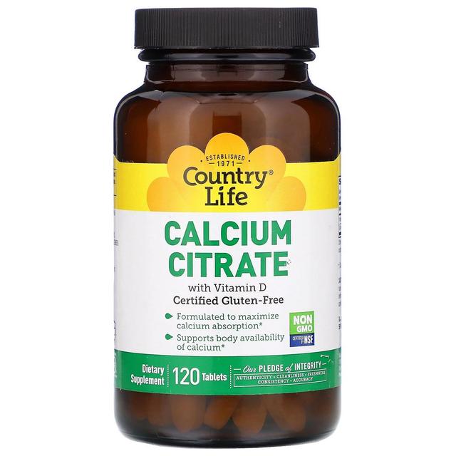 Country Life, Calcium Citrate with Vitamin D, 120 Tablets on Productcaster.