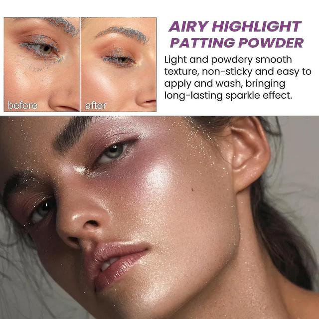 Highlight Pat Powder Fairy Pat Powder Whole Body Brightening Natural Stereo Highlight Spirit Powder Flash Powder golden brown on Productcaster.