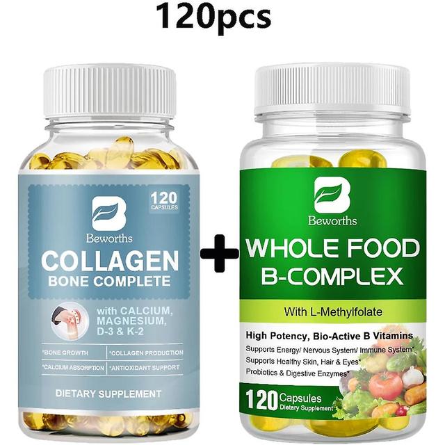 Eccpp Hot 2bottles, Collagen Bone Complete Capsules Plus Vitamin B Complex Capsule B1, B2, B3, B5, B6, B7, B12 Dagligt näringstillskott 120 pcs on Productcaster.