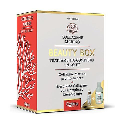 Optima Ind&-behandling Marine kollagen + Facial serum Hydrolyseret Marine Kollagen til at drikke 500 ml + Face Serum 30 ml on Productcaster.