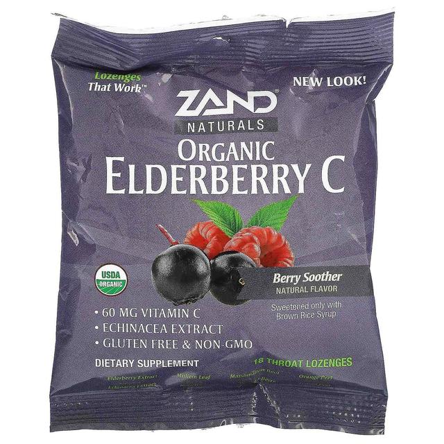 Zand, Naturals, Organic Elder Berry C, Berry Soother, 18 Pastylki do ssania do gardła on Productcaster.