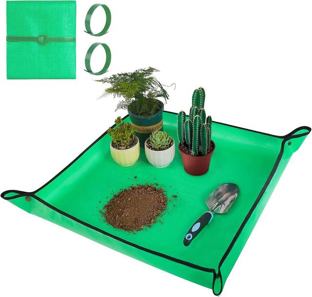 Hgbd-repotting Mat For Indoor Plant Transplanting And Mess Control 27"x 27" Thickened Waterproof Potting Tray Foldable Succulent Potting Mat Portable on Productcaster.