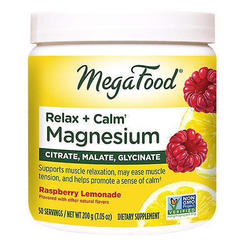 MegaFood Relax + Calm Magnesium Powder, Sabor a limonada de frambuesa, 7.05 oz (paquete de 1) on Productcaster.