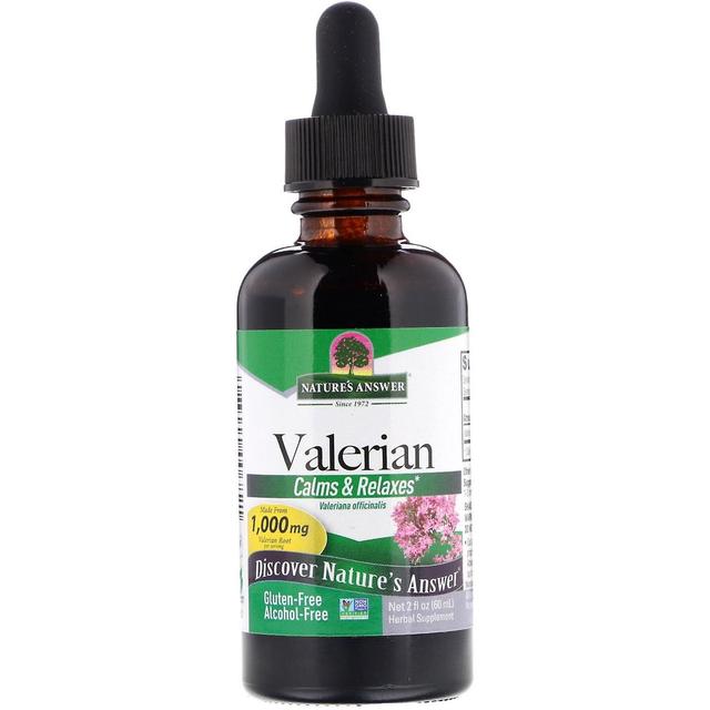 Nature's Answer, Valerian, Alcohol-Free, 1,000 mg, 2 fl oz (60 ml) on Productcaster.