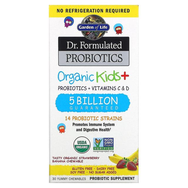 Garden of Life, Dr. Formulated Probiotics, Organic Kids +, Tasty Organic Strawberry Banana, 30 Yummy on Productcaster.