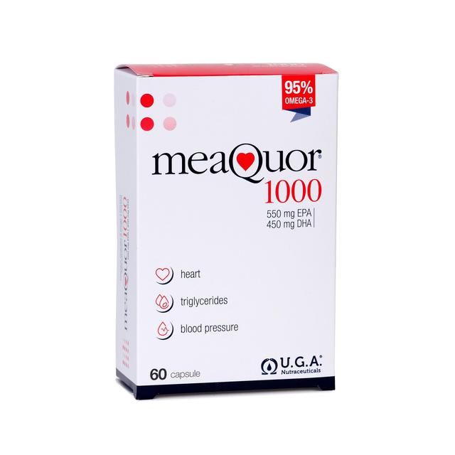 Meaquor 1000 - 60 capsules | Omega-3 supplement for triglycerides and blood pressure on Productcaster.