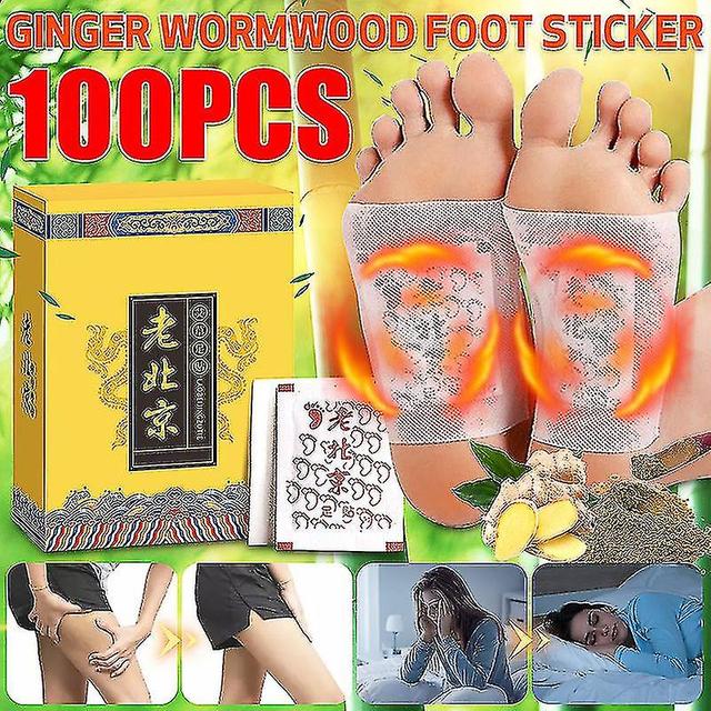 Exwo 100 Pcs Ginger Wormwood Foot Patch Detox Remove Body Toxins Foot Patches on Productcaster.