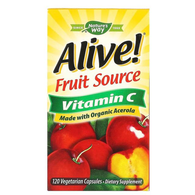 Nature's Way, Alive!, Fruit Source Vitamin C, 120 Vegetarian Capsules on Productcaster.