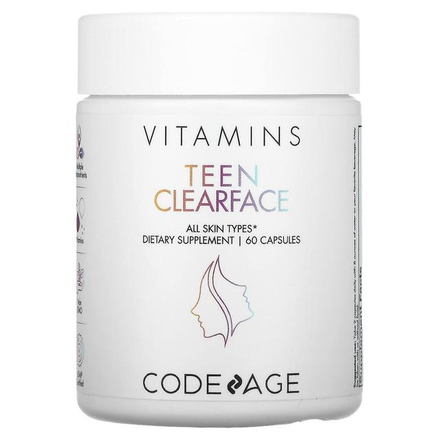 Codeage, Teen Clearface Vitamins, All Skin Types, 60 Capsules on Productcaster.