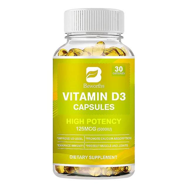 Guoguo Vitamin D3 kapsler styrker knogler, tænder, hjerte og nerver, forbedrer immunsystemet funktion supplement til kvinder & mænd 30 pcs on Productcaster.