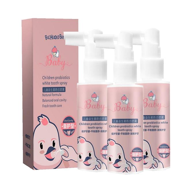 1-3pcs Children Probiotics Whitening Tooth Spray Natural Safe Formula Cleaning Mouth Healthy Teeth Fresh Breath Kids Dental Care Spray 40ml 3*Straw... on Productcaster.