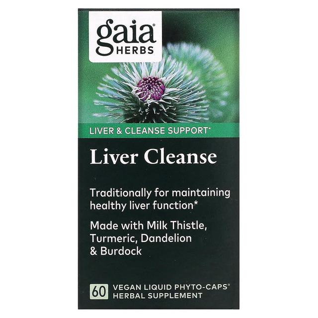 Gaia Herbs Gaia urter, leverrensning, 60 veganske flydende phyto-caps on Productcaster.