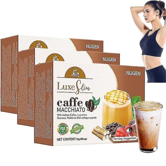 1-3Pack Luxe Slim Caffee MACCHIATO med kollagen & L-glutathion, 10 breve 3Pack-30pcs on Productcaster.