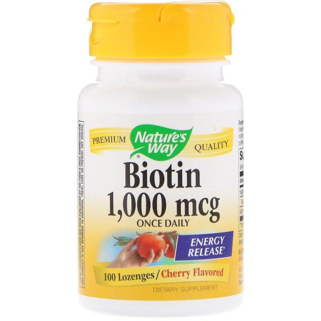 Nature's Way, Biotin, Cherry Flavored, 1,000 mcg, 100 Lozenges on Productcaster.