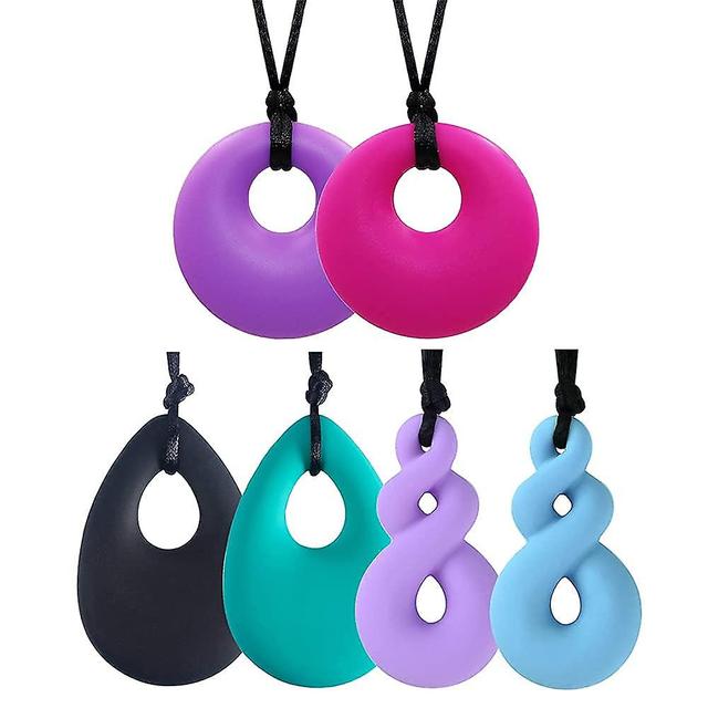 Bxhd Chew Necklaces For Kids And Adults [6 Pack], Silicone Sensory Chewable Jewelry on Productcaster.