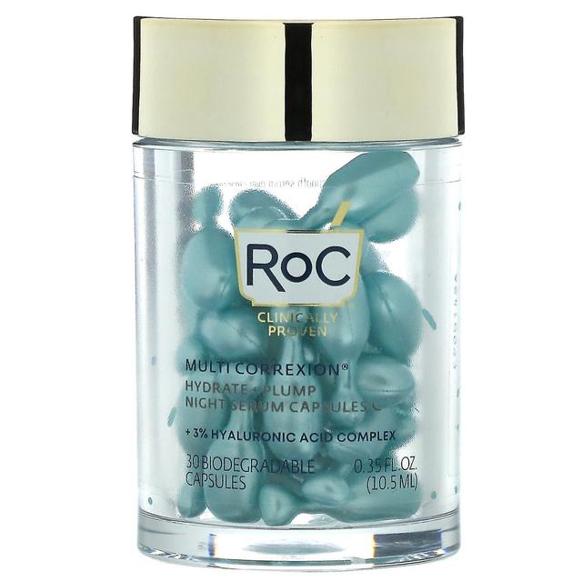 RoC, Multi Correxion, Hydrate + Plump, Night Serum Capsules, Fragrance-Free, 30 Biodegradable Capsul on Productcaster.