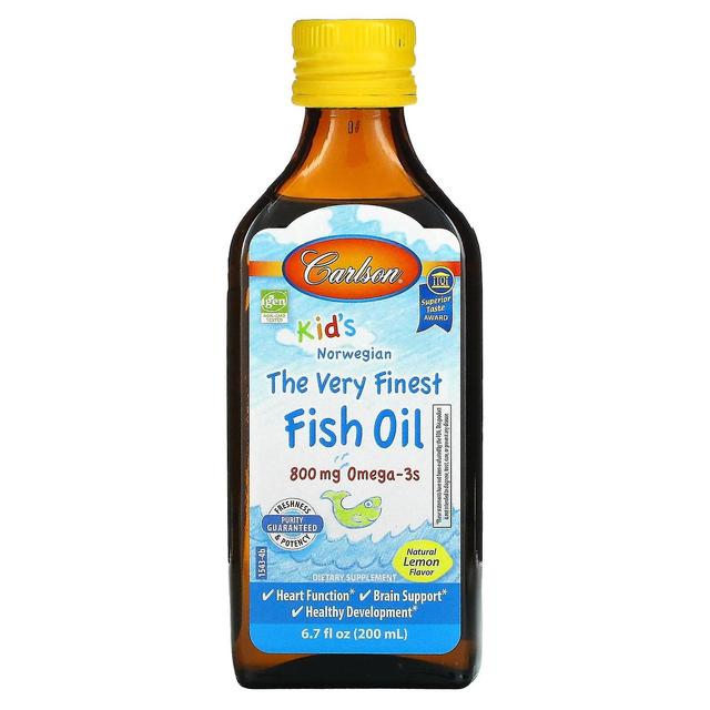 Carlson, Kid's Norwegian, The Very Finest Fish Oil, Natural Lemon, 800 mg, 6.7 fl oz (200 ml) on Productcaster.