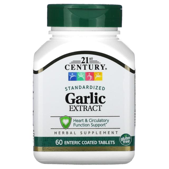 21st Century, Garlic Extract, Standardized, 60 Enteric Coated Tablets on Productcaster.