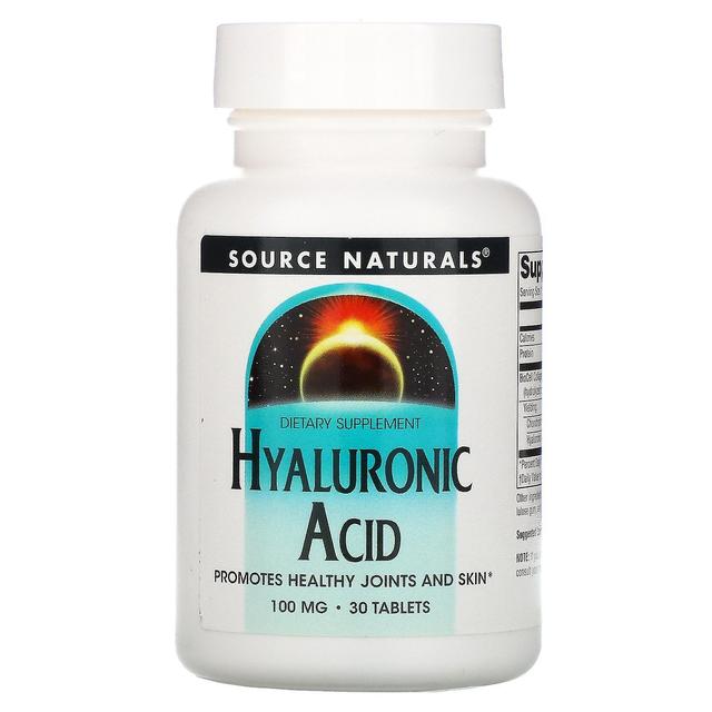 Source Naturals Källa Naturals, Hyaluronsyra, 100 mg, 30 Tabletter on Productcaster.