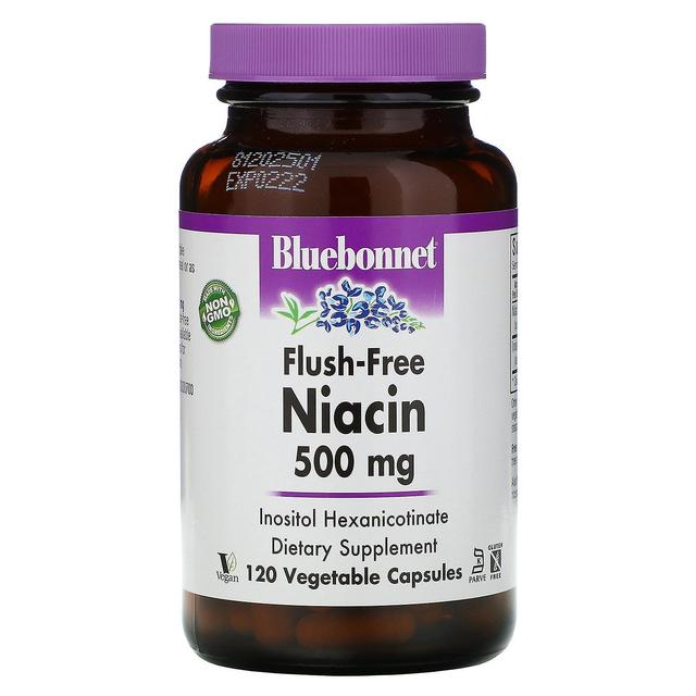 Bluebonnet Nutrition, Flush-Free Niacin, 500 mg, 120 Vegetable Capsules on Productcaster.