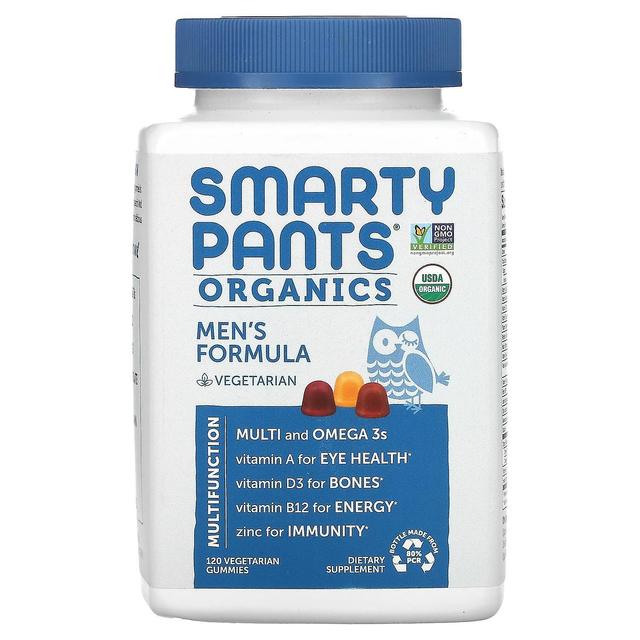 SmartyPants, Organics, Men's Formula, Raspberry, Orange, and Cherry, 120 Vegetarian Gummies on Productcaster.