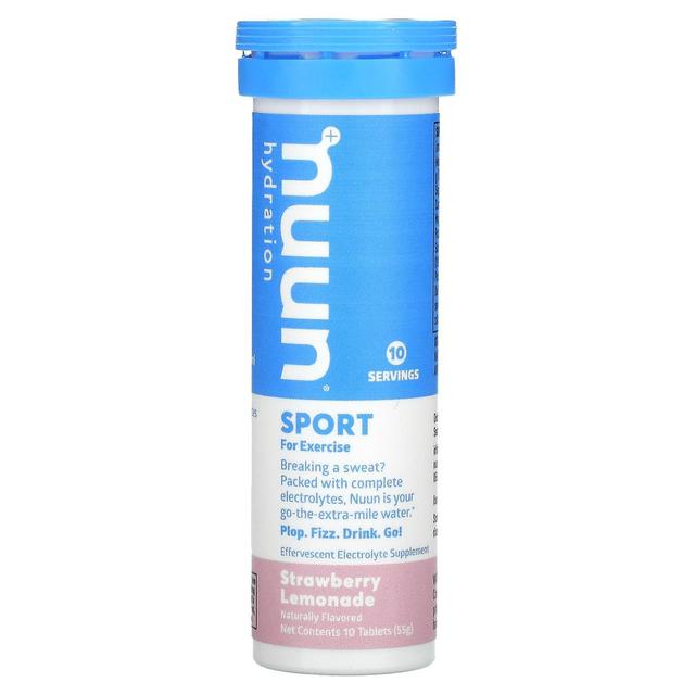 Nuun, Hydration, Sport, Effervescent Electrolyte Supplement, Strawberry Lemonade, 10 Tablets on Productcaster.