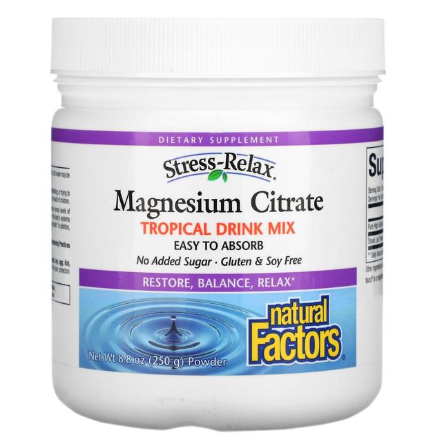 Natural Factors, Magnesium Citrate, Tropical Drink Mix, 8.8 oz (250 g) on Productcaster.