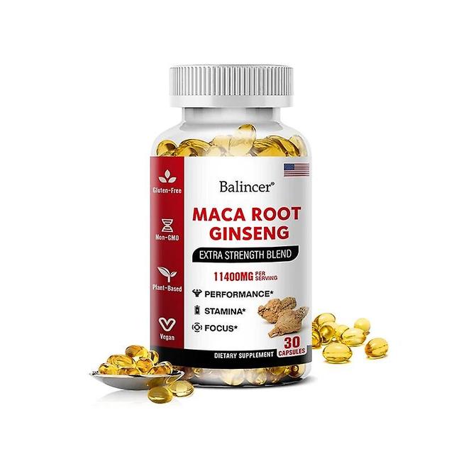 Visgaler Ginseng + Maca 11400mg, Enhance Mood, Desire, Physical Strength, Endurance, Male Kidney Energy Supplement 30count-1 bottle on Productcaster.