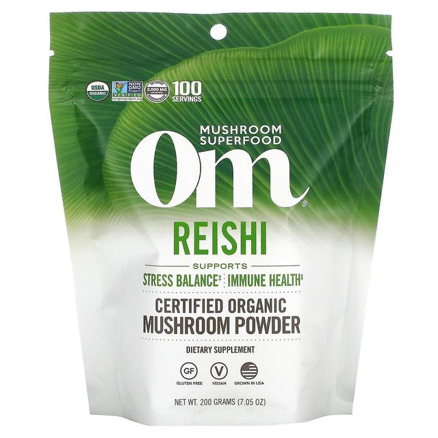 Om Mushrooms Om svampe, certificeret økologisk svampepulver, Reishi, 7,05 oz (200 g) on Productcaster.