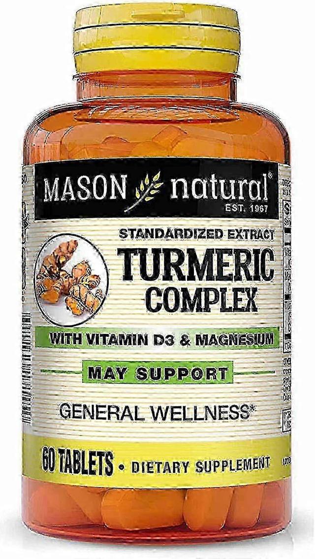 Mason Natural Mason prírodný kurkumový komplex s vitamínom D3 &horčík, tablety, 60 ea on Productcaster.