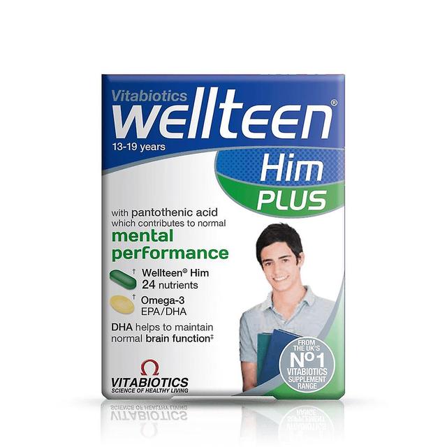 Vitabiotics Wellteen Him Plus Essential Vitamins Omega 3 Supplements - 56 Pills on Productcaster.