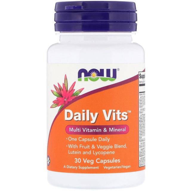 Now Foods, Daily Vits, Multi Vitamin & Mineral, 30 Veg Capsules on Productcaster.