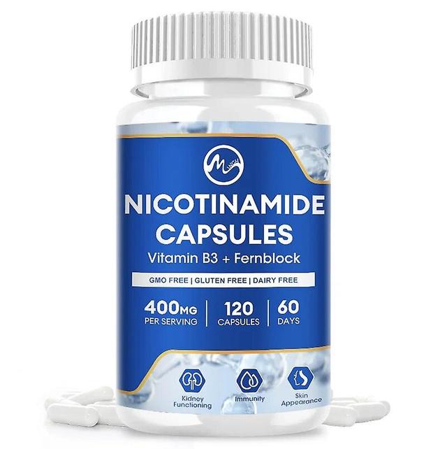 B3 Nicotinamide Capsules Nicotinic Amide Niacin Vitamin Supplements PLE Extract 500mg For Skin Healthy Care & Adults GluteTIB TIB . 120pcs on Productcaster.