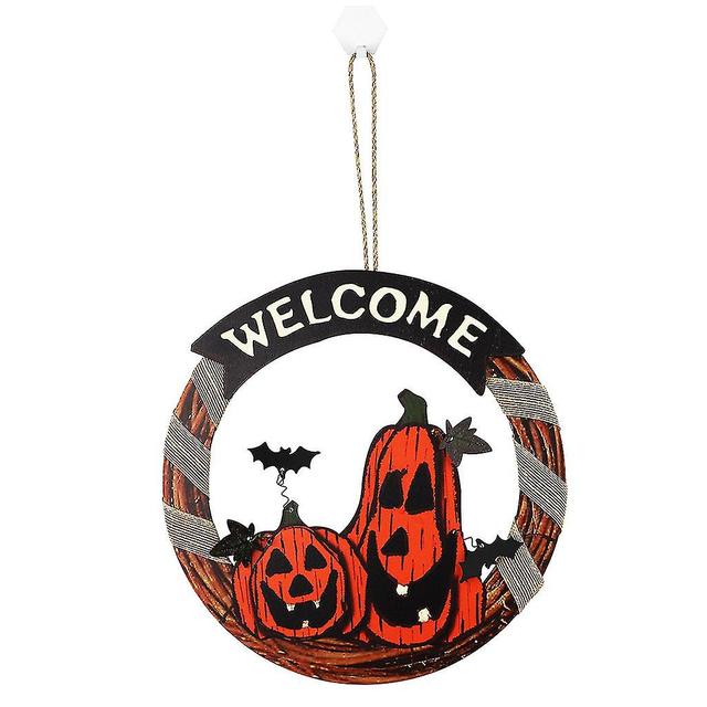 Suspension de porte Halloween en bois - citrouilles effrayantes, dcorations d'Halloween, couronne de porte d'entre de fte d'Halloween, dcorations on Productcaster.