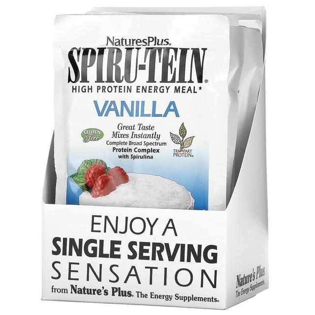 Nature's Plus NaturesPlus, Spiru-Tein, runsaasti proteiinia sisältävä energia-ateria, vanilja, 8 pakettia, 1,2 oz (34 g) kukin on Productcaster.