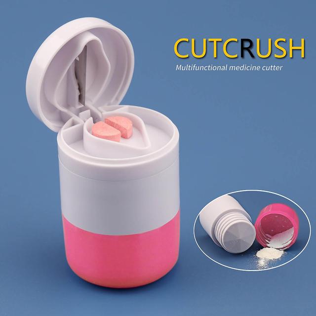 unbrand Pills Cutter Pills Splitter For Multiple Big Small Pills 240123 Pink on Productcaster.