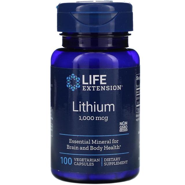 Life Extension Livsforlængelse, Lithium, 1.000 mcg, 100 Vegetariske Kapsler on Productcaster.