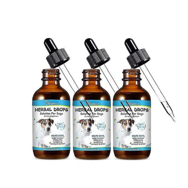 Guoguo Cough Treatment For Dogs, Herbal Drops Solution For Dogs Dietary Supplement, Kennel Cough For Dogs Herbal Drops Supplement For Dogs Itch 3pcs on Productcaster.