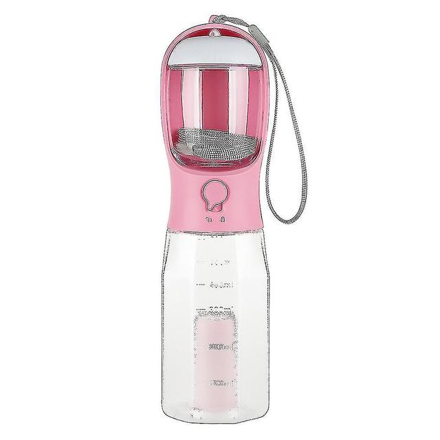 Szmtcv 3 em 1 portátil cão garrafa de água multi-funcional dispensador de água pet com recipiente de comida e saco de resíduos (kallaite) Rosa Sakura on Productcaster.