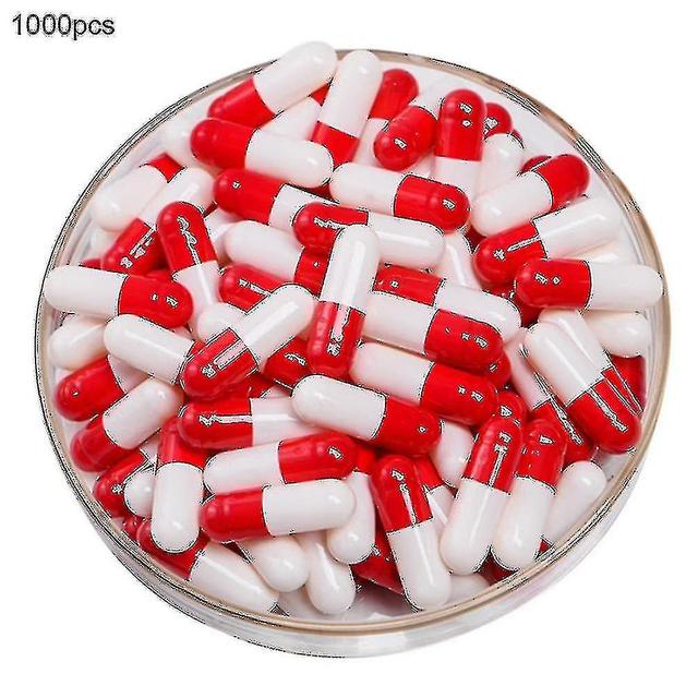 Szdkv 1000pcs Transparent Hollow Gelatin Empty Separated Shells( : Red ) on Productcaster.