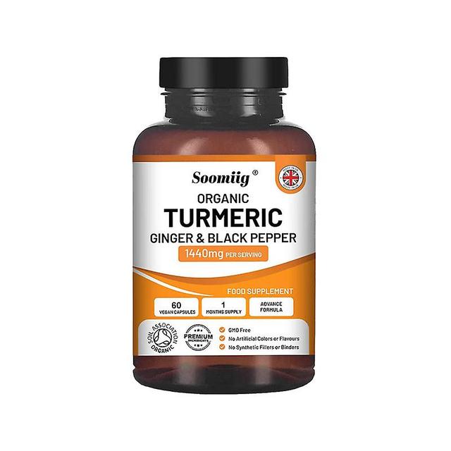 Vorallme Organic Turmeric And Black Pepper Capsules,joint Pain Relief Knee Pain Joint Health Bone Supplement Enhance Overall Health 60capsule-A bottle on Productcaster.