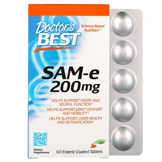 Doctor's Best, SAM-e, 200 mgs, 60 Comprimidos Enteric Coated on Productcaster.