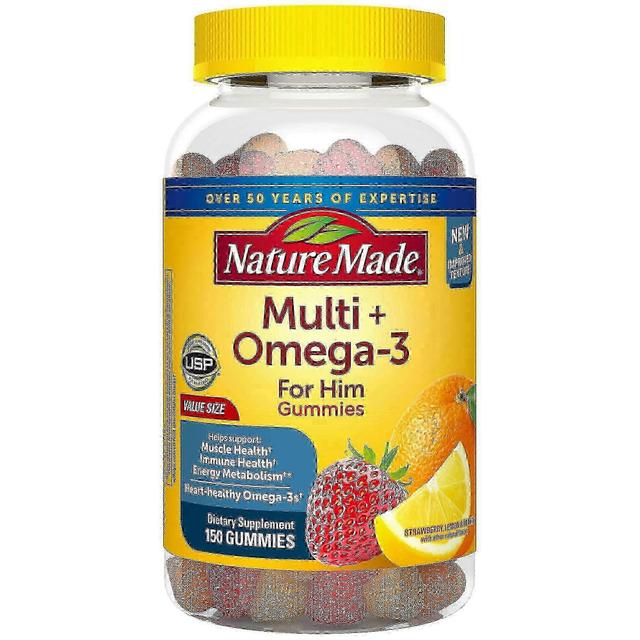 Nature made multi for him plus omega-3 gummies, strawberry, lemon, & orange, 150 ea on Productcaster.