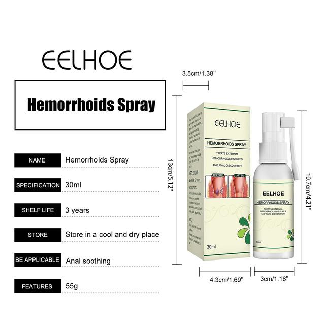 Eelhoe 100 Natural Herbals Muut terveydenhuollon tarvikkeet Peräpukamat Spray Vartalonhoito on Productcaster.