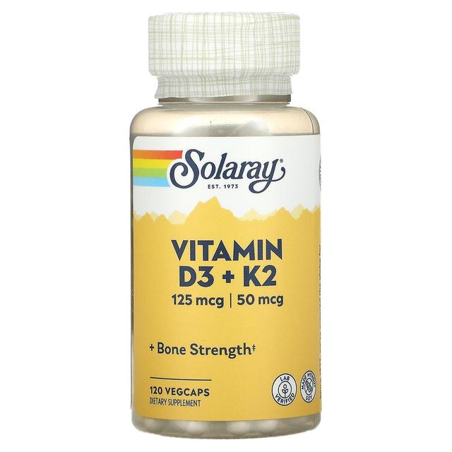 Solaray, Vitamin D3 + K2, 120 VegCaps on Productcaster.