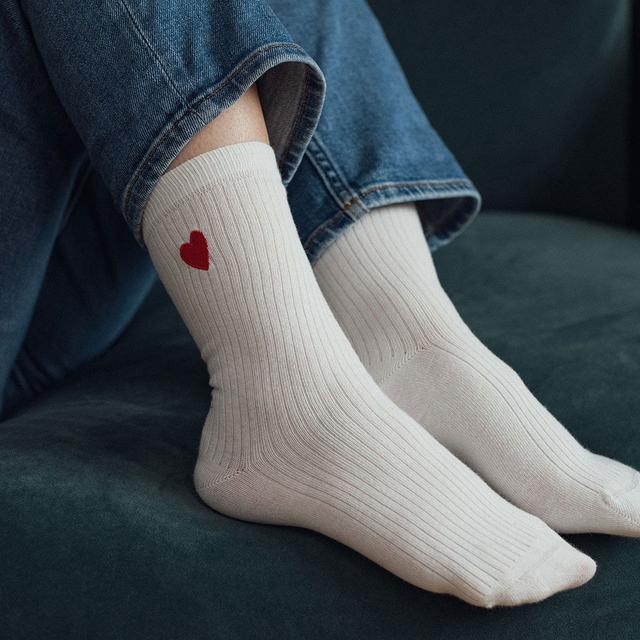 Chaussettes brodées Coeur homme & femme - Coton - Affaire De Famille - Les Petits Raffineurs on Productcaster.