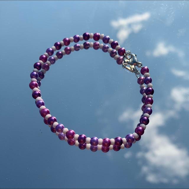 Handmade Women's Bracelet - Purple on Productcaster.