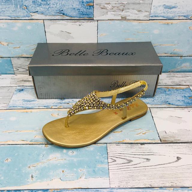 Designer Women's Sandals - Gold - UK 3 on Productcaster.