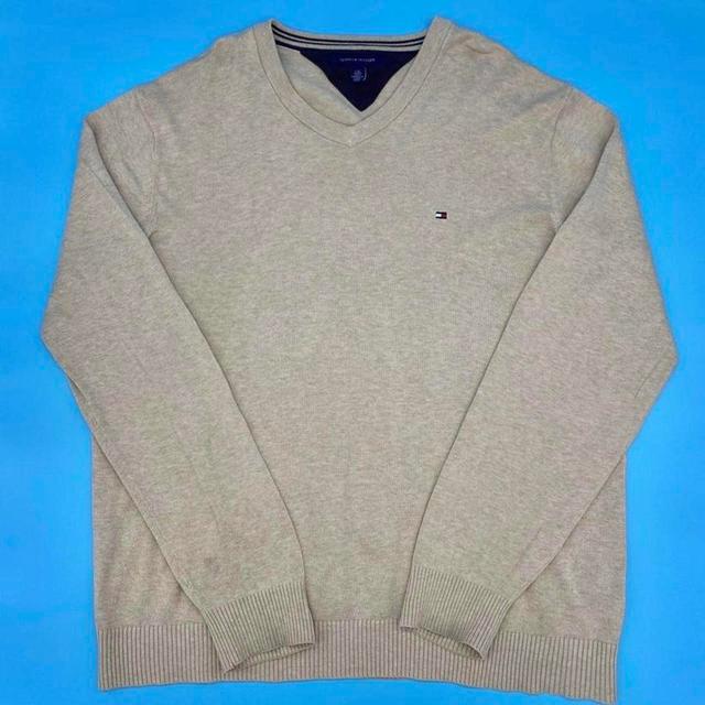 Tommy Hilfiger Men's Jumper - Cream - L on Productcaster.